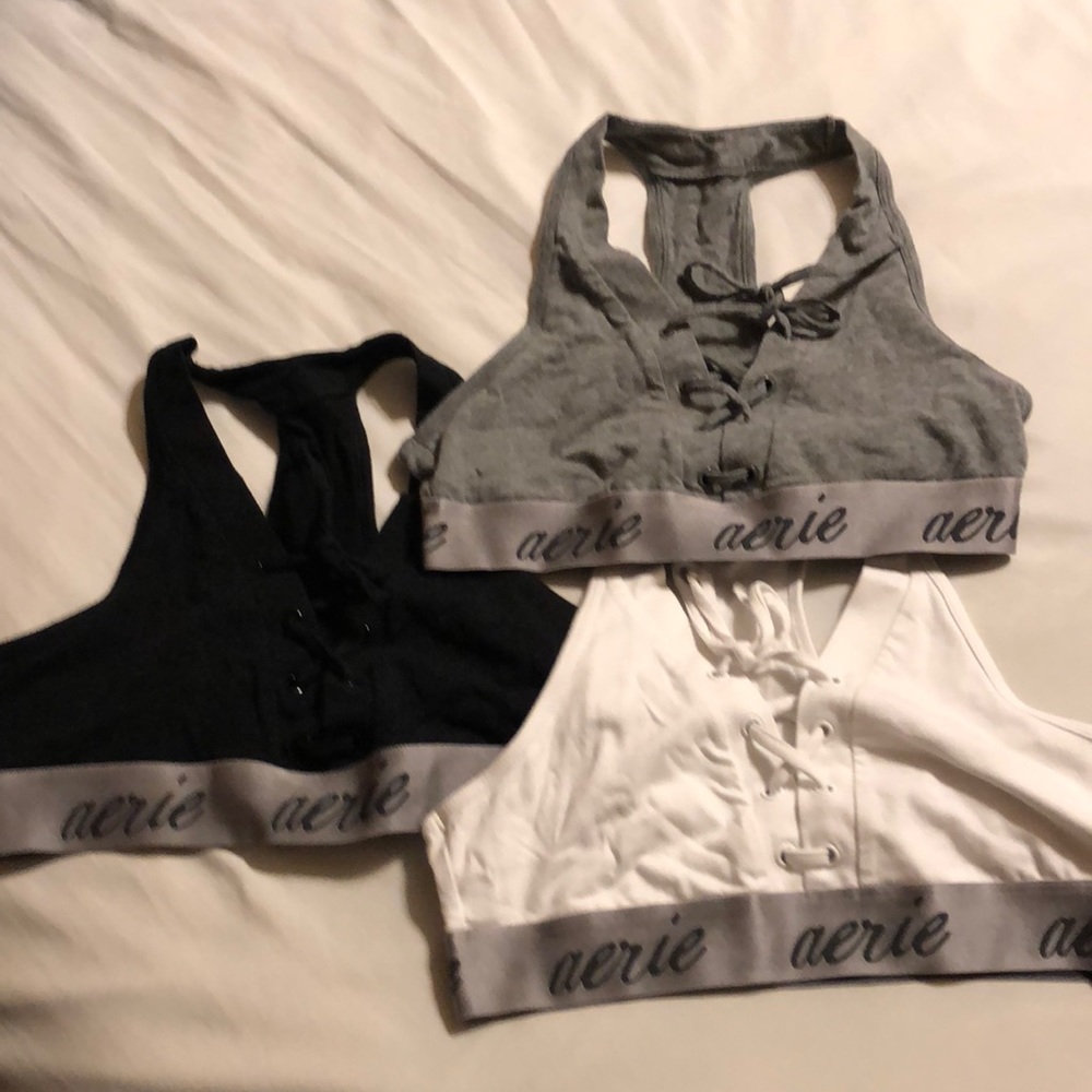 Lot of 3 Aerie tie front bras